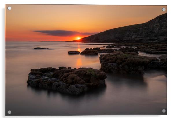Summer sunset on Dunraven Bay Acrylic by Sandra Kepkowska
