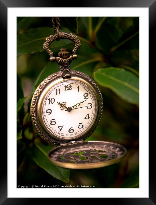 Pocket Watch Framed Mounted Print by Darrell Evans