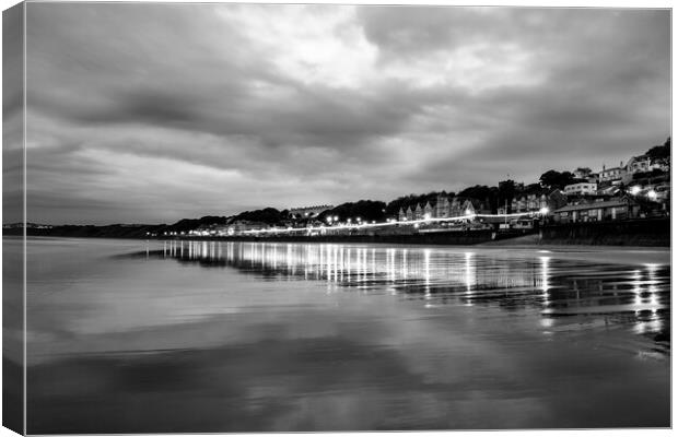 Filey Beach Black and White Canvas Print by Tim Hill