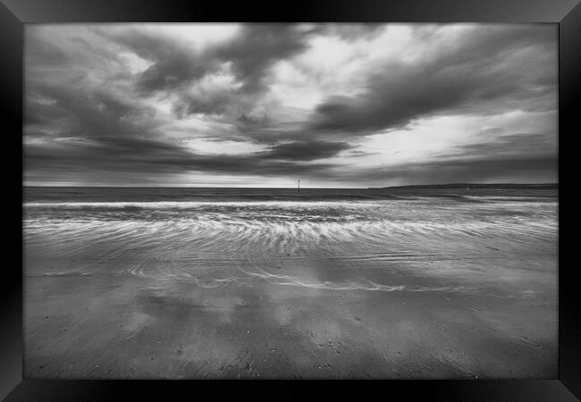 Filey Seascape Black and White Framed Print by Tim Hill