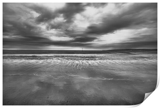Filey Seascape Black and White Print by Tim Hill