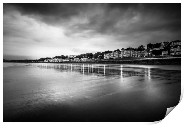 Filey Beach Black and White Print by Tim Hill