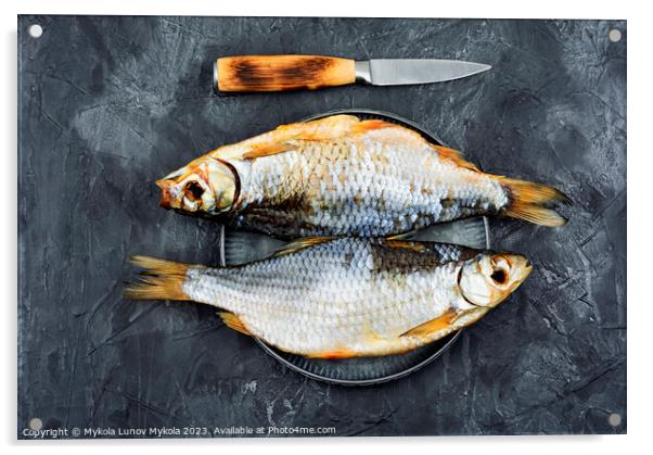 Dry fish, ram. Acrylic by Mykola Lunov Mykola