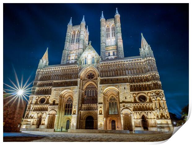 Lincoln Cathedral at night  Print by Andrew Scott