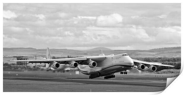 Antonov An-225 Mriya lifting off runway Print by Allan Durward Photography