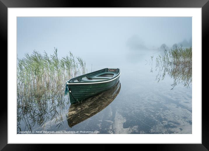 Boat on Loch Ard Framed Mounted Print by Peter Paterson