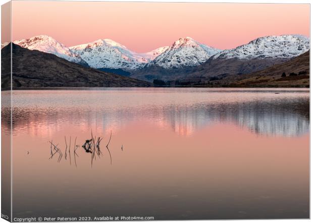Sunrise on Loch Arklet Canvas Print by Peter Paterson