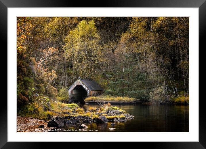 Boathouse on Loch Chon in the Trossachs Framed Mounted Print by Peter Paterson