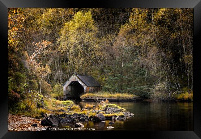 Boathouse on Loch Chon in the Trossachs Framed Print by Peter Paterson