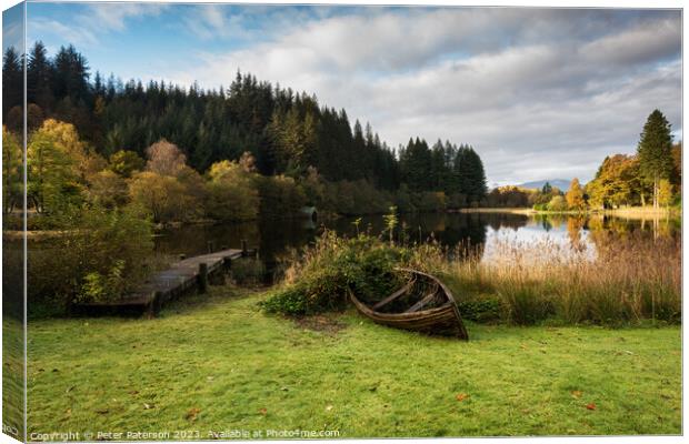 Loch Ard In the Trossachs Canvas Print by Peter Paterson