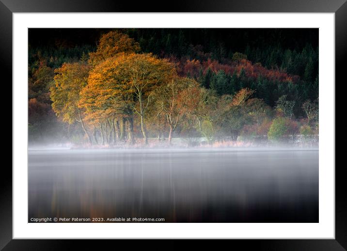 Rising Mist on Loch Ard Framed Mounted Print by Peter Paterson