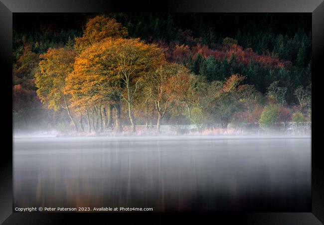 Rising Mist on Loch Ard Framed Print by Peter Paterson