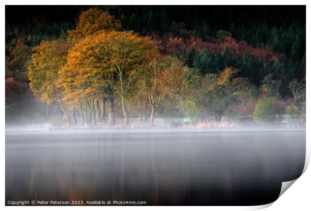Rising Mist on Loch Ard Print by Peter Paterson