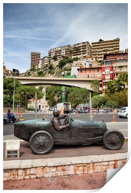 Statue of William Grover in Monaco Print by Artur Bogacki