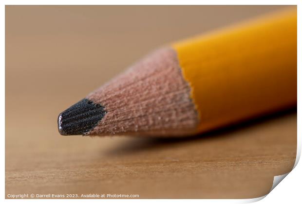 Yellow Pencil Print by Darrell Evans