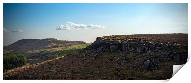 Carl Wark and Higger Tor in the Peak District National Park Print by Jean Gilmour