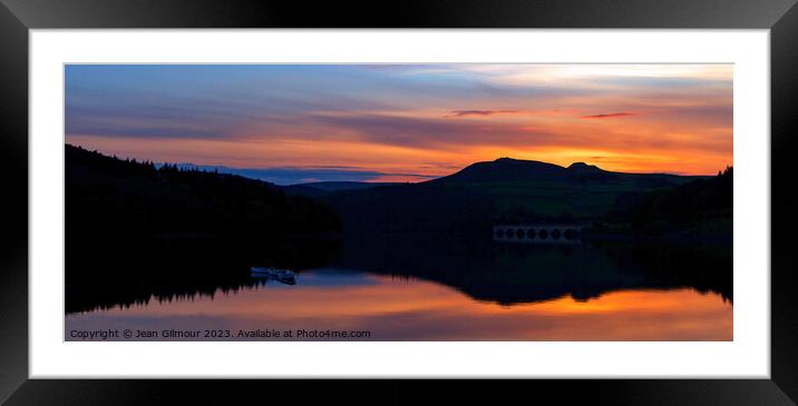 Sunset over Ladybower Reservoir Framed Mounted Print by Jean Gilmour
