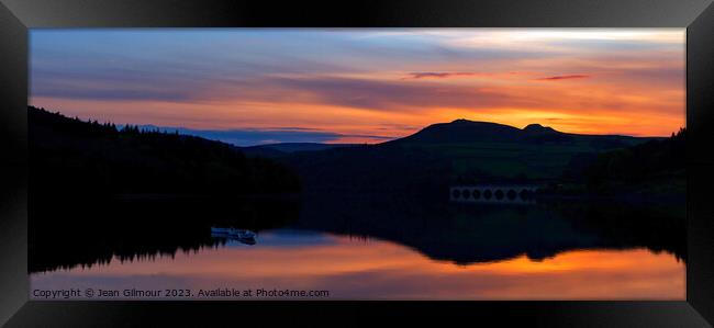 Sunset over Ladybower Reservoir Framed Print by Jean Gilmour