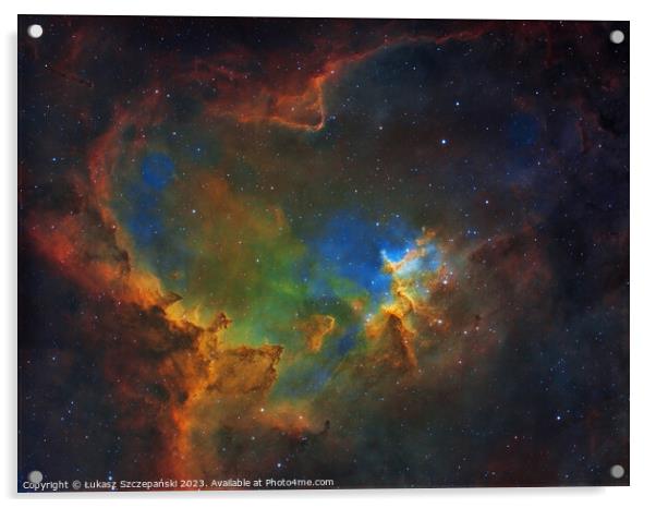 The Heart Nebula in the constellation of Cassiopeia Acrylic by Łukasz Szczepański