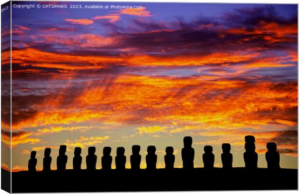 EASTER ISLAND SUNRISE Canvas Print by CATSPAWS 