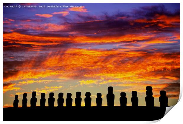 EASTER ISLAND SUNRISE Print by CATSPAWS 
