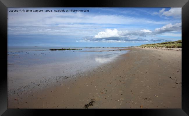 Covesea Beach, Lossiemouth. Framed Print by John Cameron