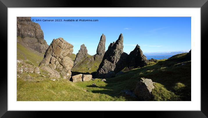 Quiraing on the Isle of Skye in Scotland. Framed Mounted Print by John Cameron
