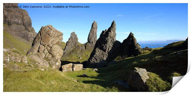 Quiraing on the Isle of Skye in Scotland. Print by John Cameron