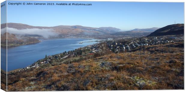 Fort William and Loch Linnhe. Canvas Print by John Cameron