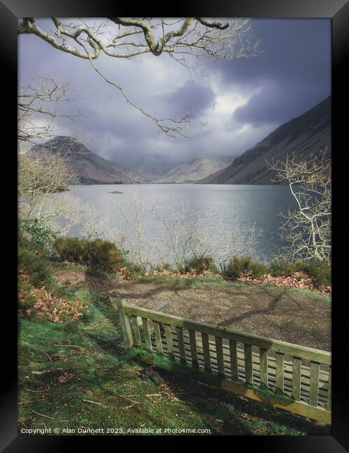 Best seat and The Enchanting Scenery of Wastwater Framed Print by Alan Dunnett
