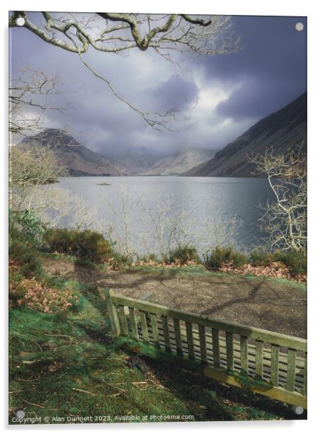 Best seat and The Enchanting Scenery of Wastwater Acrylic by Alan Dunnett