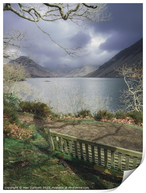 Best seat and The Enchanting Scenery of Wastwater Print by Alan Dunnett