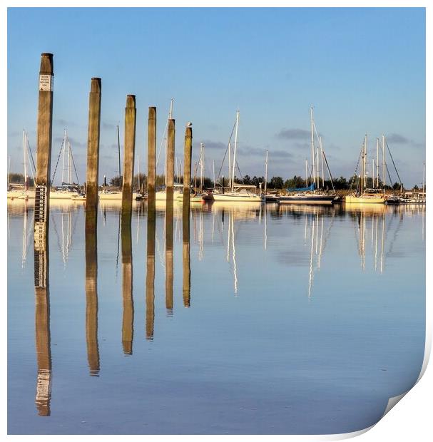 Early morning blue over Brightlingsea hard  Print by Tony lopez