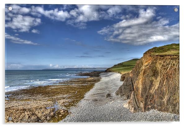 Abbotsham Cliffs North Devon Acrylic by Mike Gorton