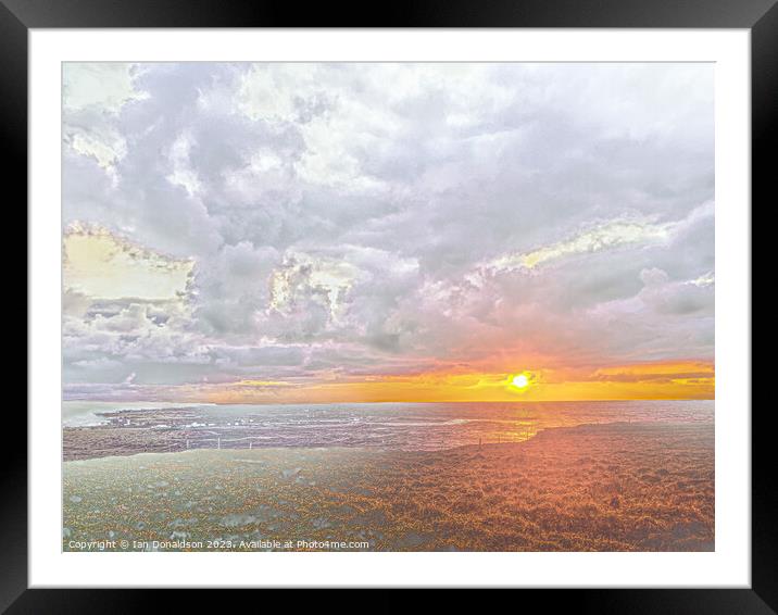 Sunset over Borve. Framed Mounted Print by Ian Donaldson