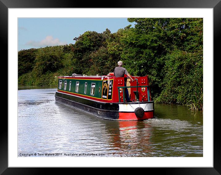 Canal boat Framed Mounted Print by Terri Waters
