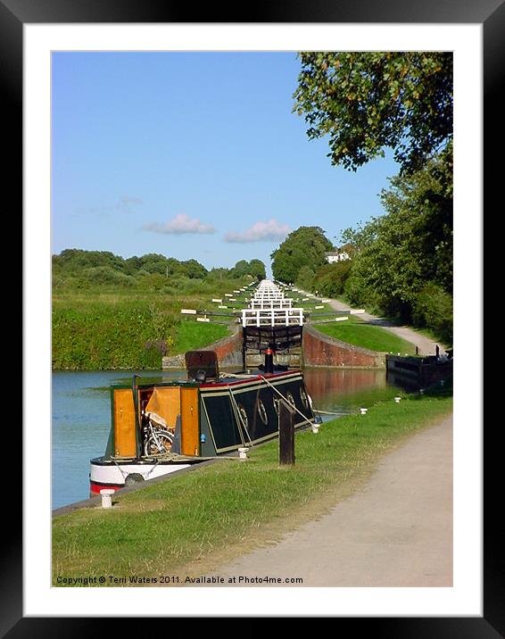 Canal at Caen Hill Locks Framed Mounted Print by Terri Waters