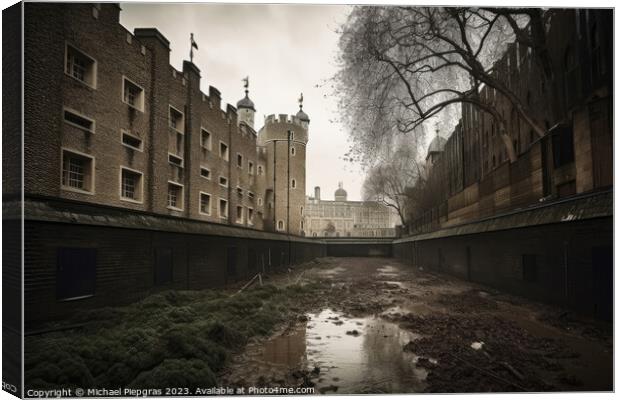Medieval London dirty look created with generative AI technology Canvas Print by Michael Piepgras