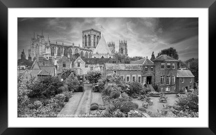 York Minster Mono Framed Mounted Print by Thomson Duff
