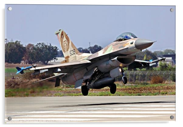 IAF F-16C Acrylic by PhotoStock Israel