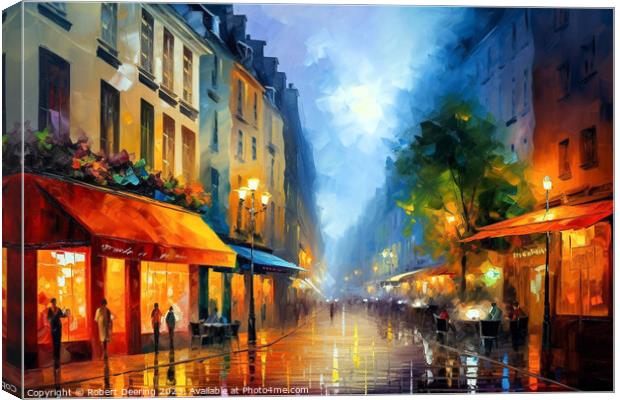 Paris By Night Canvas Print by Robert Deering