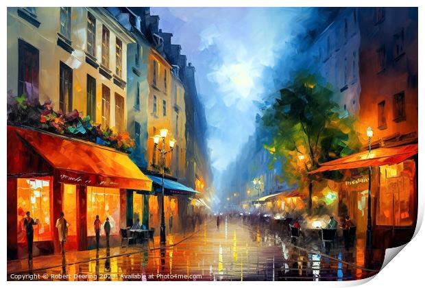Paris By Night Print by Robert Deering