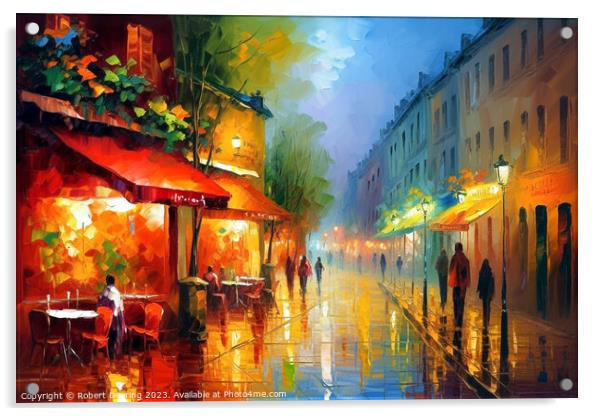 Parisian Night Life Acrylic by Robert Deering