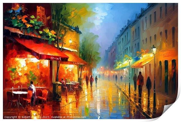 Parisian Night Life Print by Robert Deering