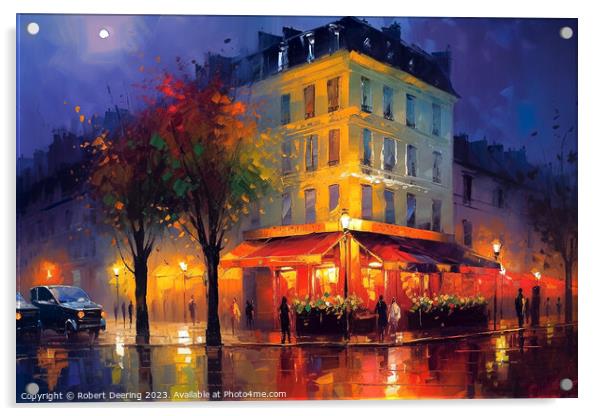 Parisian Street Acrylic by Robert Deering