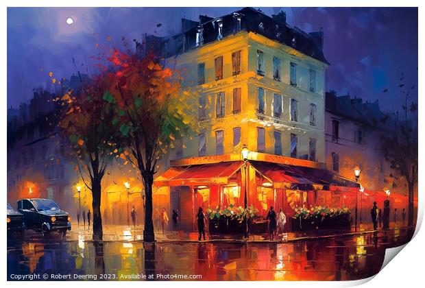 Parisian Street Print by Robert Deering