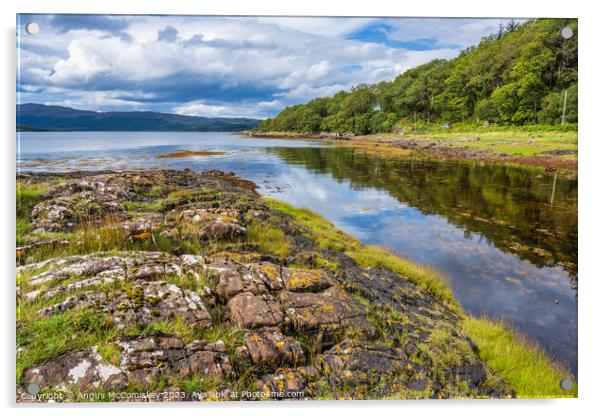 Carnoch River and Loch Sunart, Ardnamurchan Acrylic by Angus McComiskey
