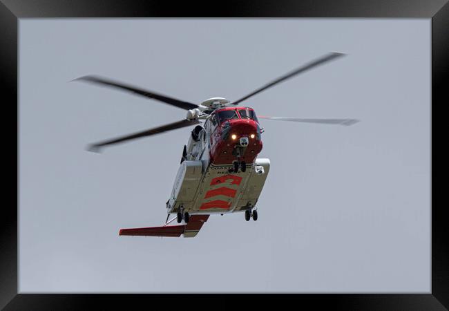 Sikorsky S-92 Search and Rescue helicopter Framed Print by J Biggadike