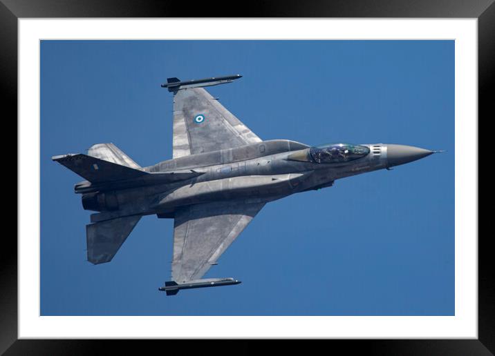 Greek F-16 Fighting Falcon Framed Mounted Print by J Biggadike