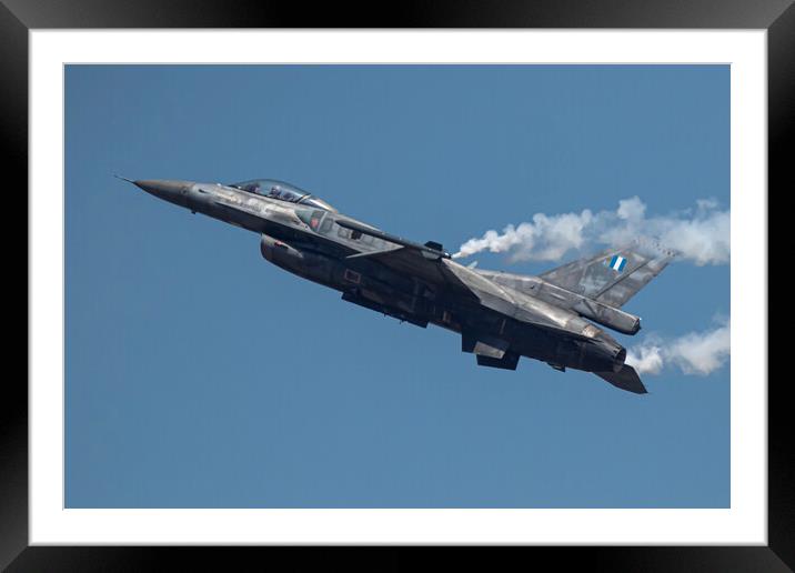 F-16 Zeus Framed Mounted Print by J Biggadike